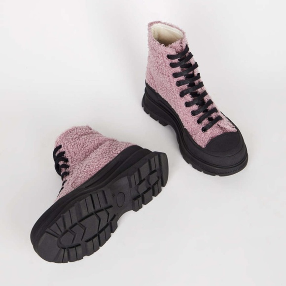 Intentionally Blank Opening High Top Faux Shearling Lug Sole Sneaker - Picture 1 of 9